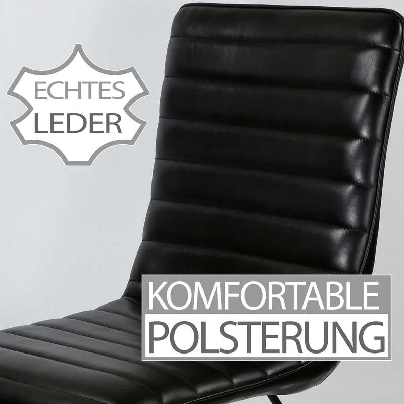 Chaise de salle à manger en cuir noir