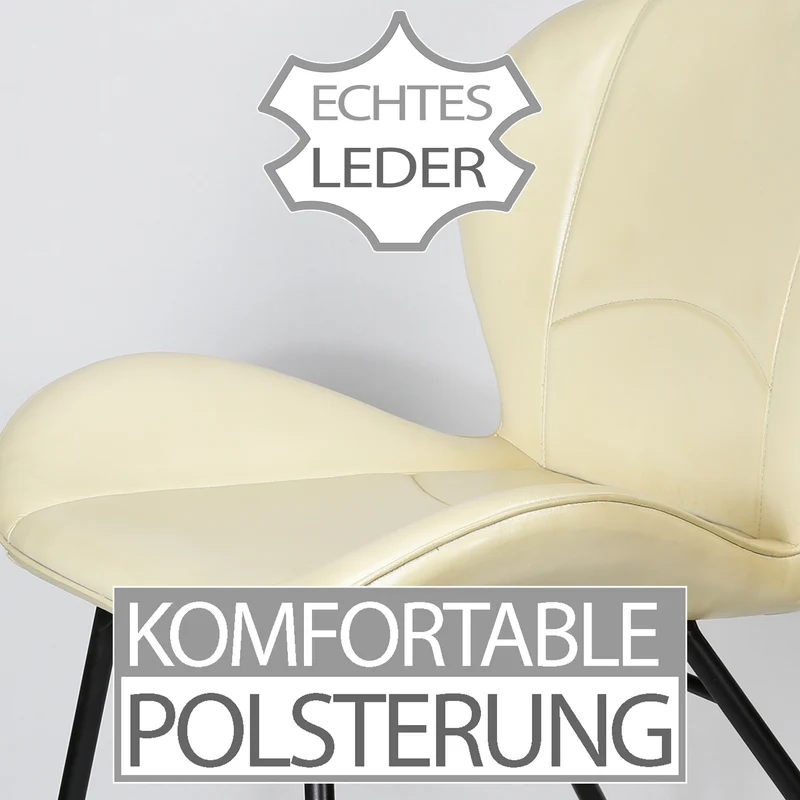 Chaise en cuir beige