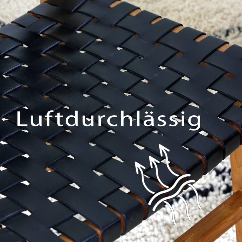 Chaise de salle à manger en cuir noir