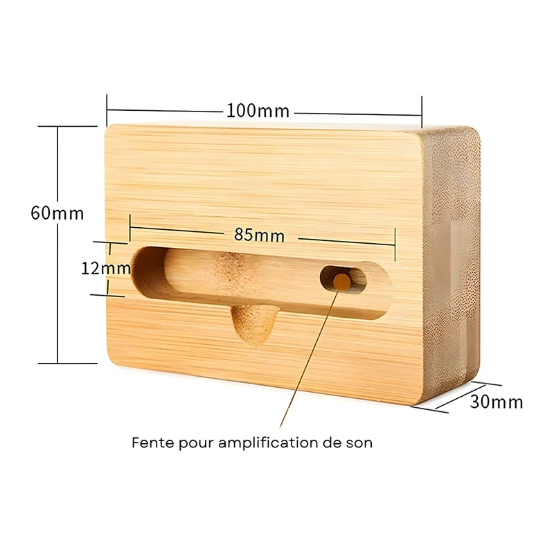 Support Telephone en Bois Amplificateur
