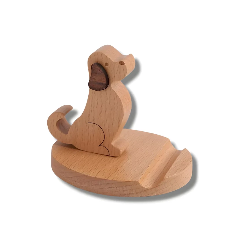 Support Telephone en Bois Style Animal