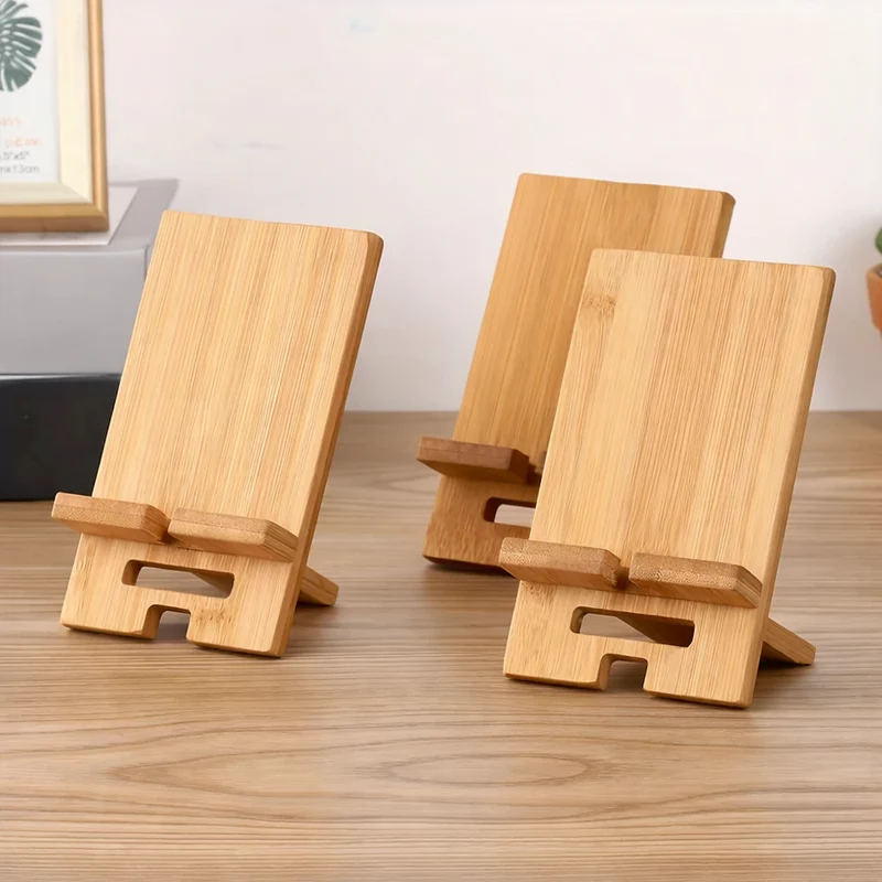 Support Téléphone en Bois pour Bureau – Stable et Élégant