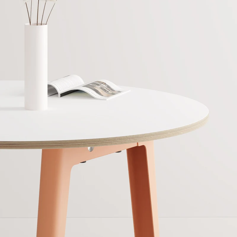 Table de réunion ronde NEW MODERN Ø 110cm - multiplis blanc