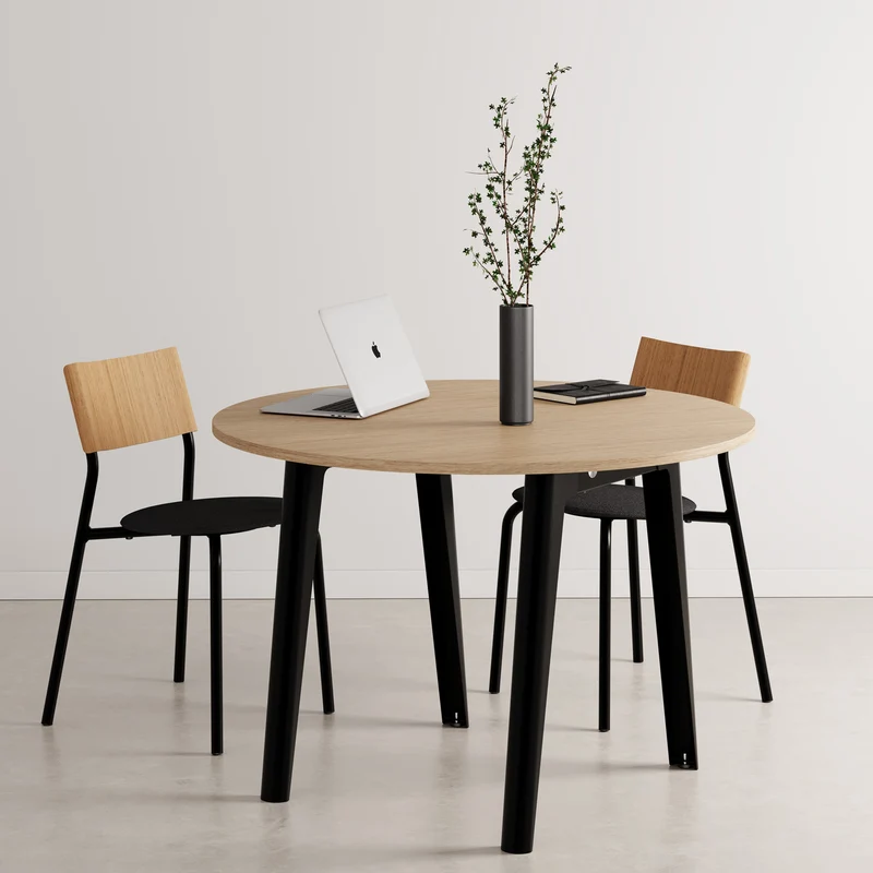 Table de réunion ronde NEW MODERN Ø 110cm - bois éco-certifié