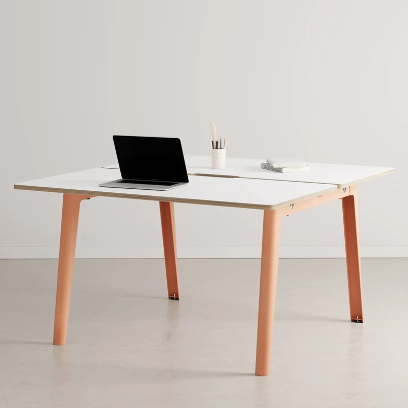 Bureau open-space NEW MODERN 2 places - multiplis blanc