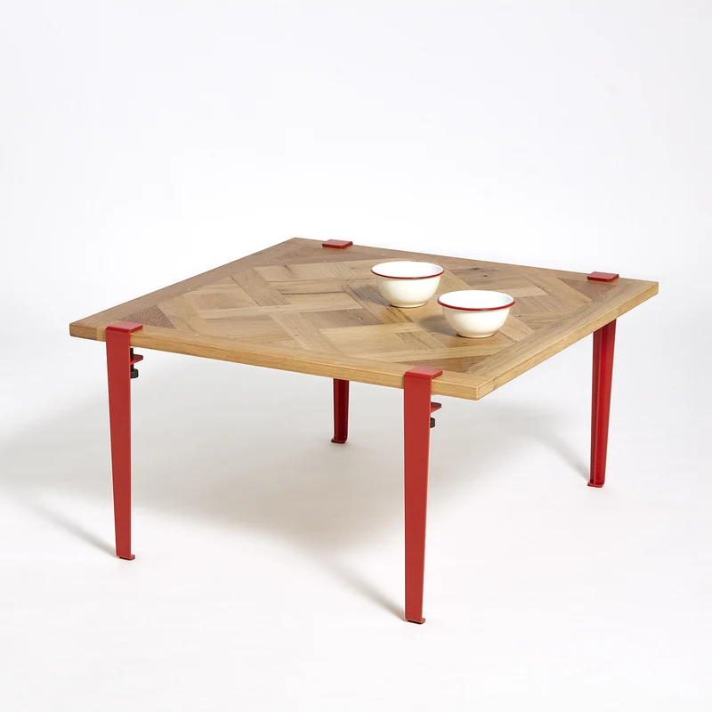 Table basse TIPTOE 80x80cm - parquet de Versailles