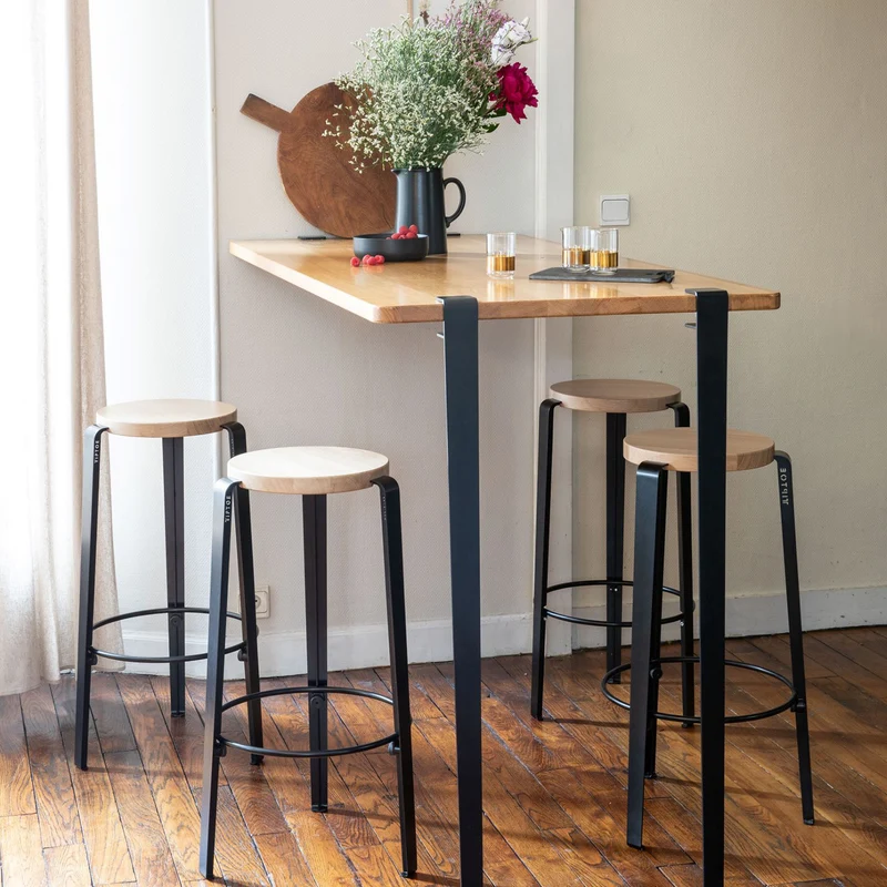 Pied de table bar 110cm et accroche murale BRACKET