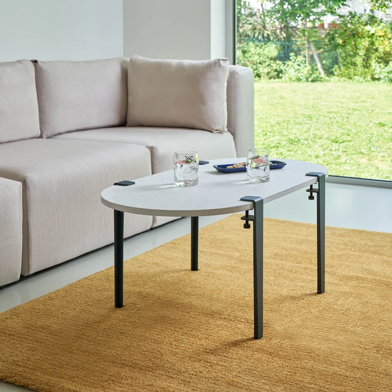 Table basse oblongue TIPTOE 100x50cm - plastique recyclé Venezia