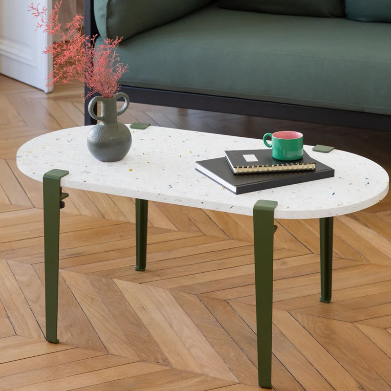 Table basse oblongue TIPTOE 100x50cm - plastique recyclé Venezia