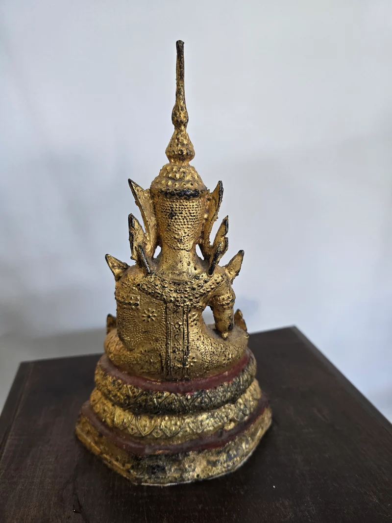 Statue en bronze doré – Divinité assise – Style khmer - bouddha