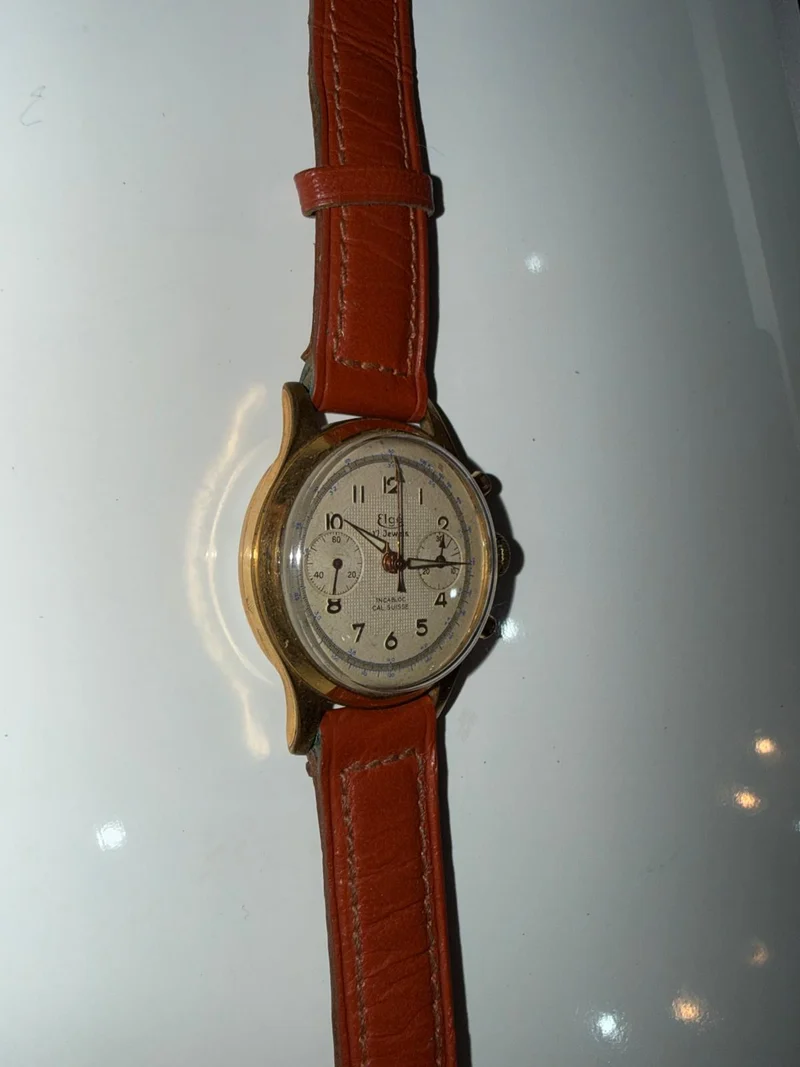 Montre Chronographe Vintage Elgé – 17 Jewels – Incabloc – Calibre Suisse