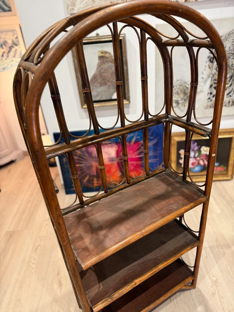 Étagère vintage en rotin - 4 niveaux - Made in Sri Lanka