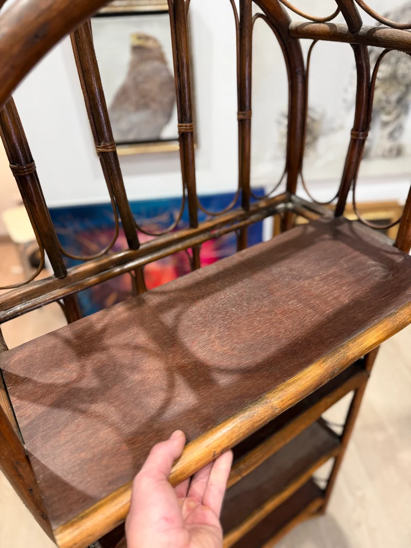 Étagère vintage en rotin - 4 niveaux - Made in Sri Lanka