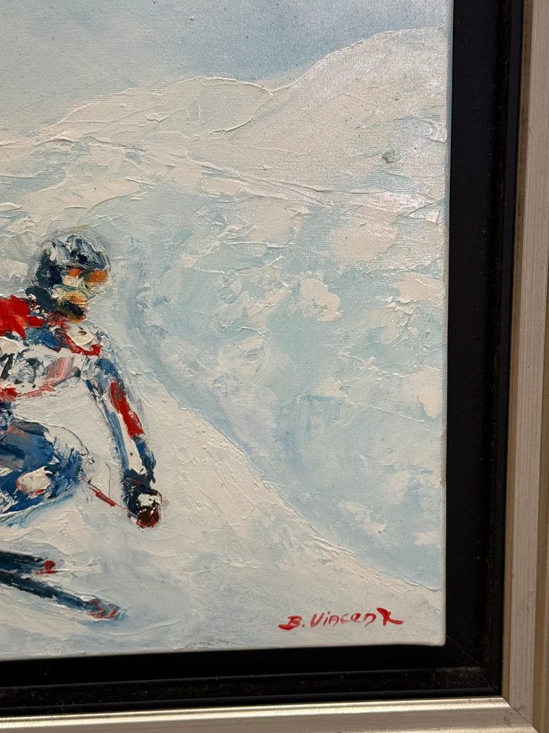 Tableau – “Tous Schuss, Skieur de Méribel” – Bernard Vincent - 46x39