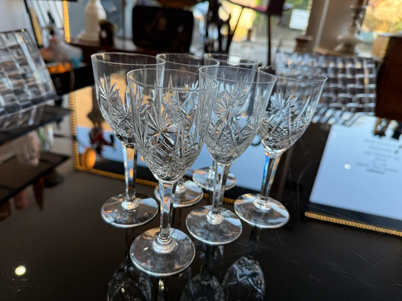 Lot de 6 Verres à Liqueur en Cristal Taillé – 12 cm