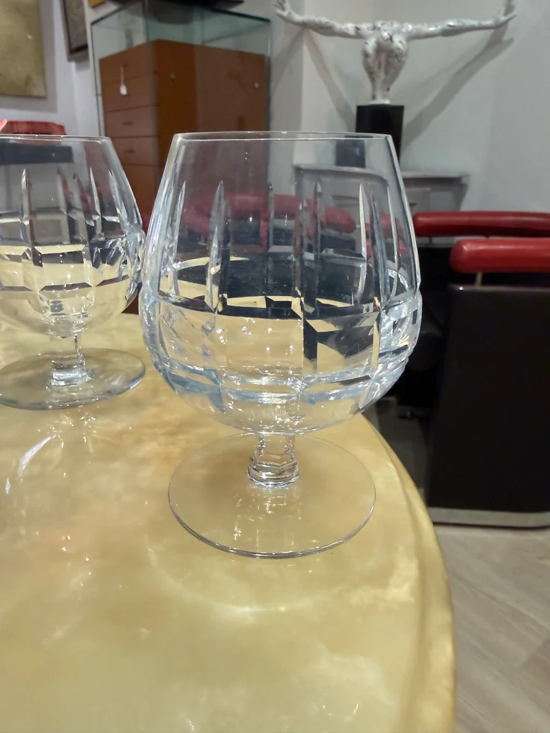 Lot de 6 Verres à Cognac / Digestif en Cristal Taillé – 10 cm
