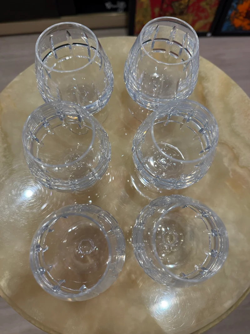 Lot de 6 Verres à Cognac / Digestif en Cristal Taillé – 10 cm