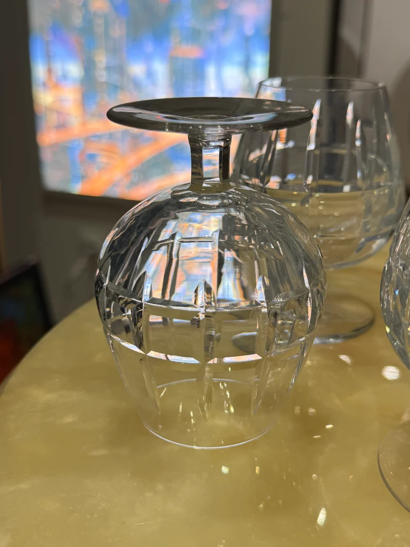 Lot de 6 Verres à Cognac / Digestif en Cristal Taillé – 10 cm