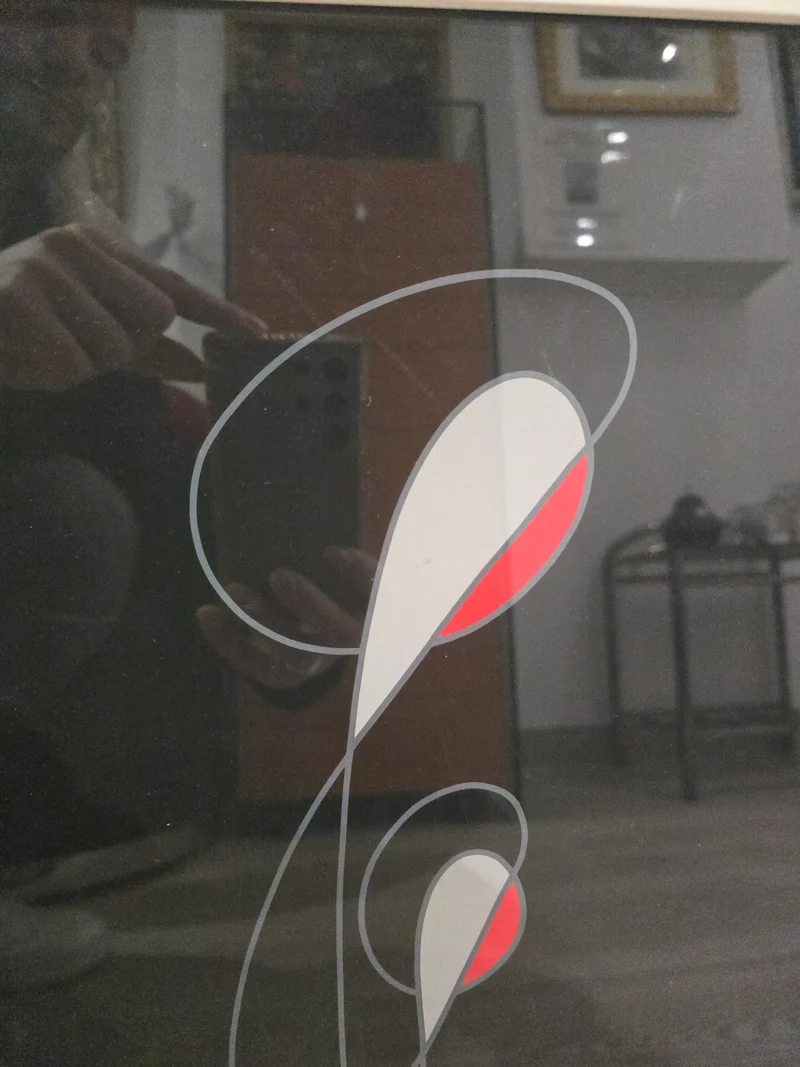 Tableau abstrait signé Guidotti Giuseppe – Composition moderne sur fond noir