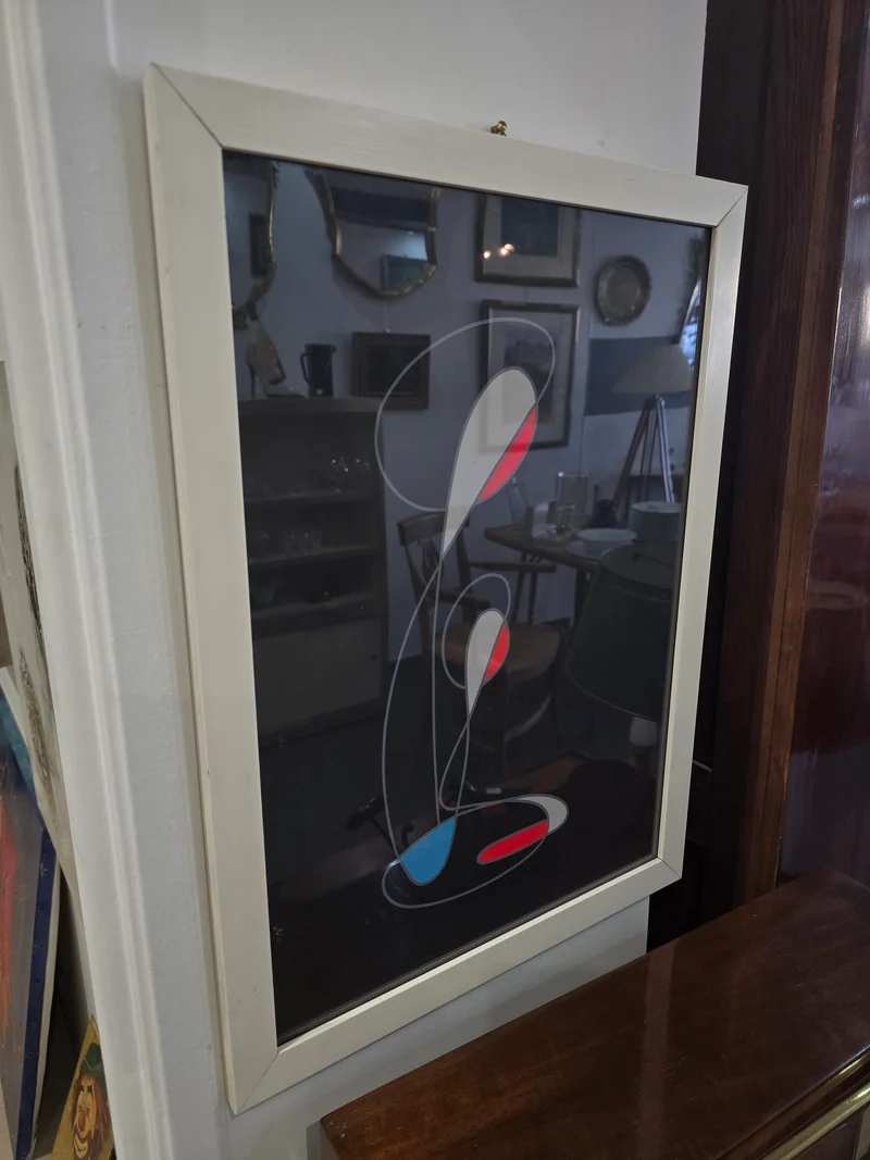 Tableau abstrait signé Guidotti Giuseppe – Composition moderne sur fond noir