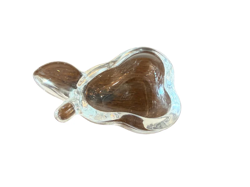 Cendrier en forme de poire – Art Vannes France – Verre moulé (14 cm)