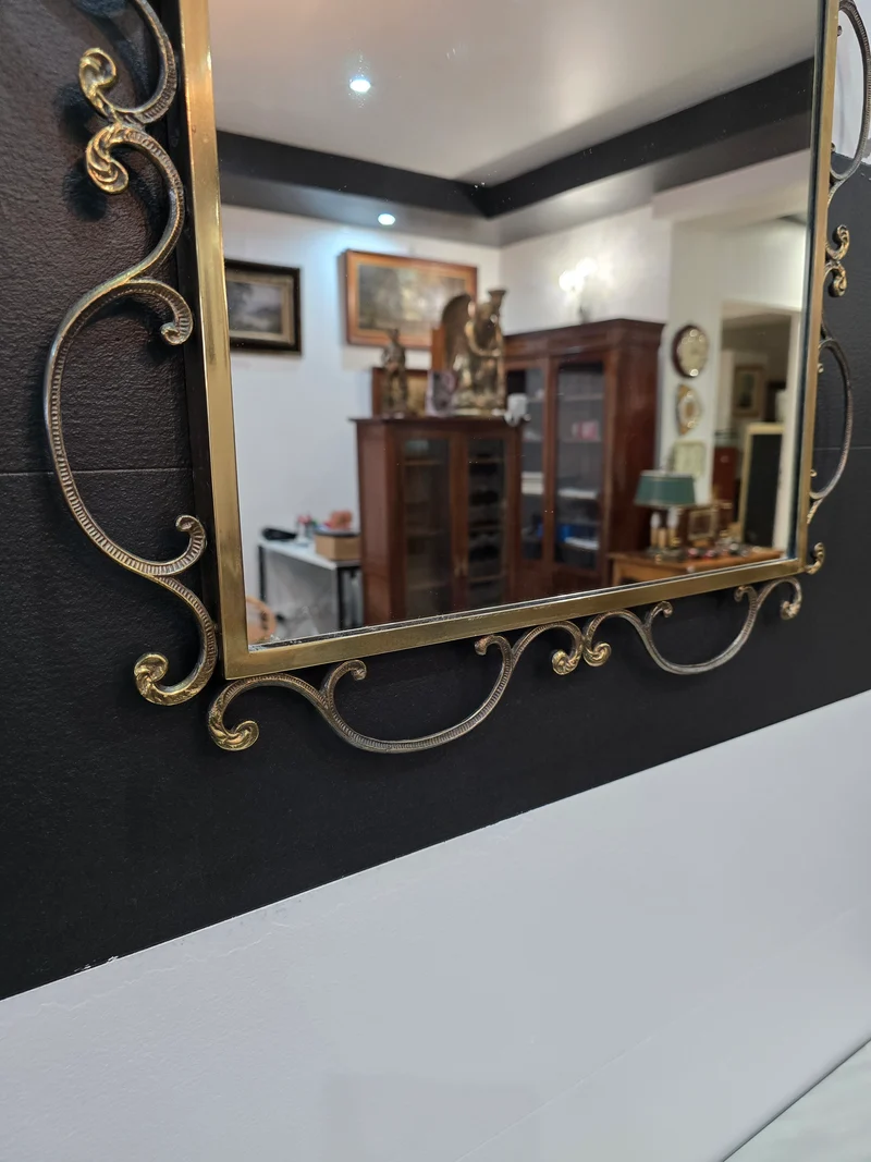miroir mural en fer forgé – Style Art Déco / Maison Bourgeoise