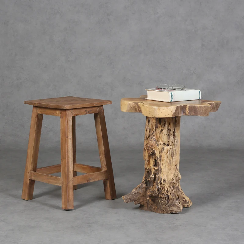 Tabouret en teck Remo