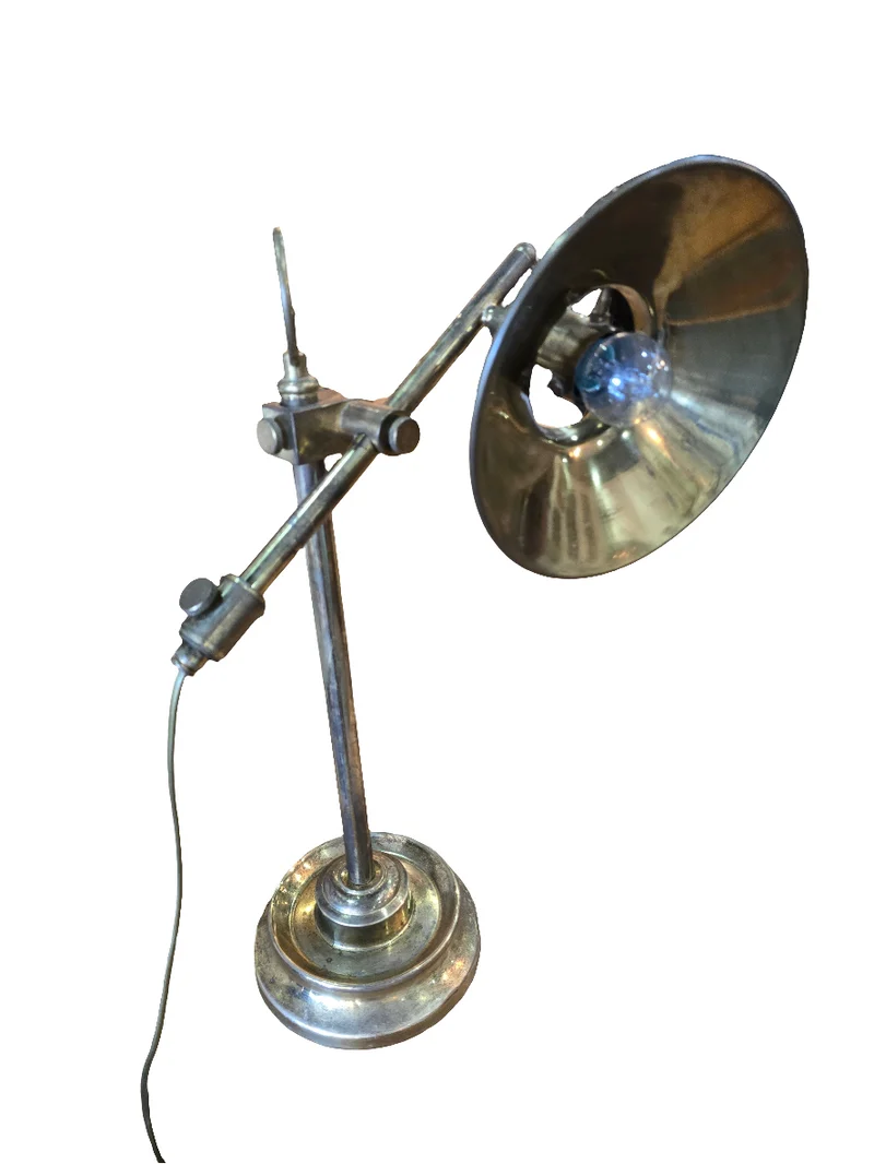 Lampe articulée en laiton ( medecin, ingénieur) Style industriel, 1950