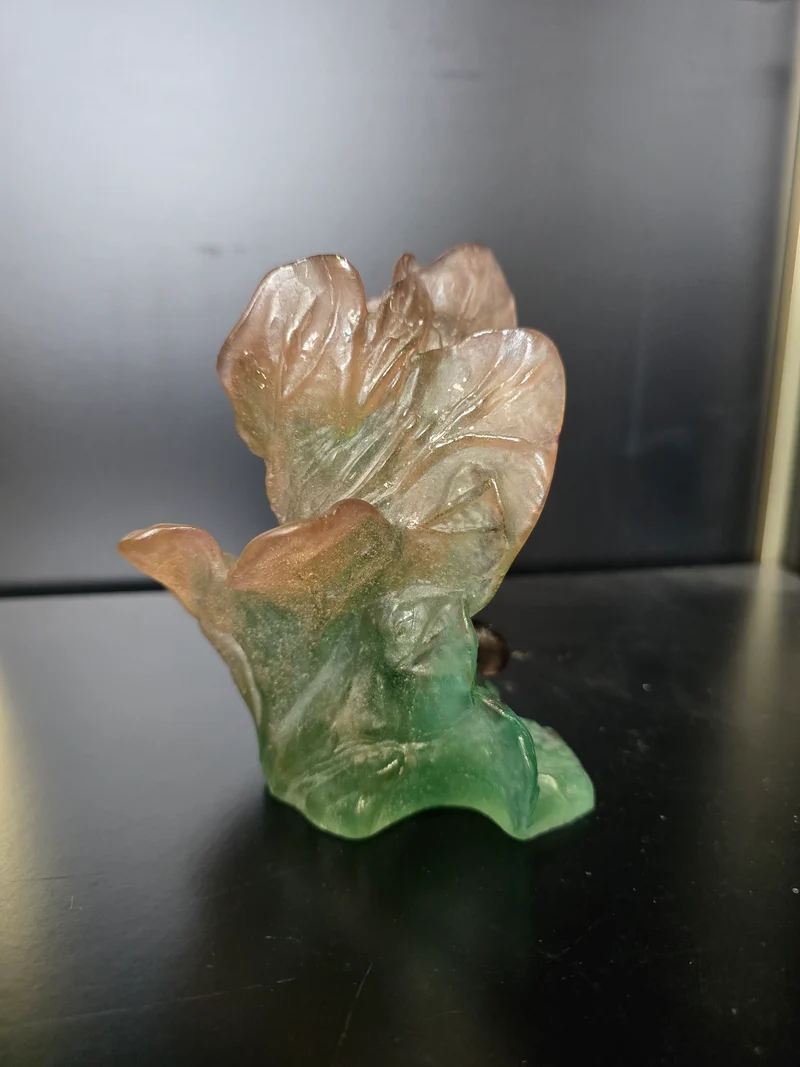 DAUM- paire de Bougeoir "Nature" 1988 pâte de verre