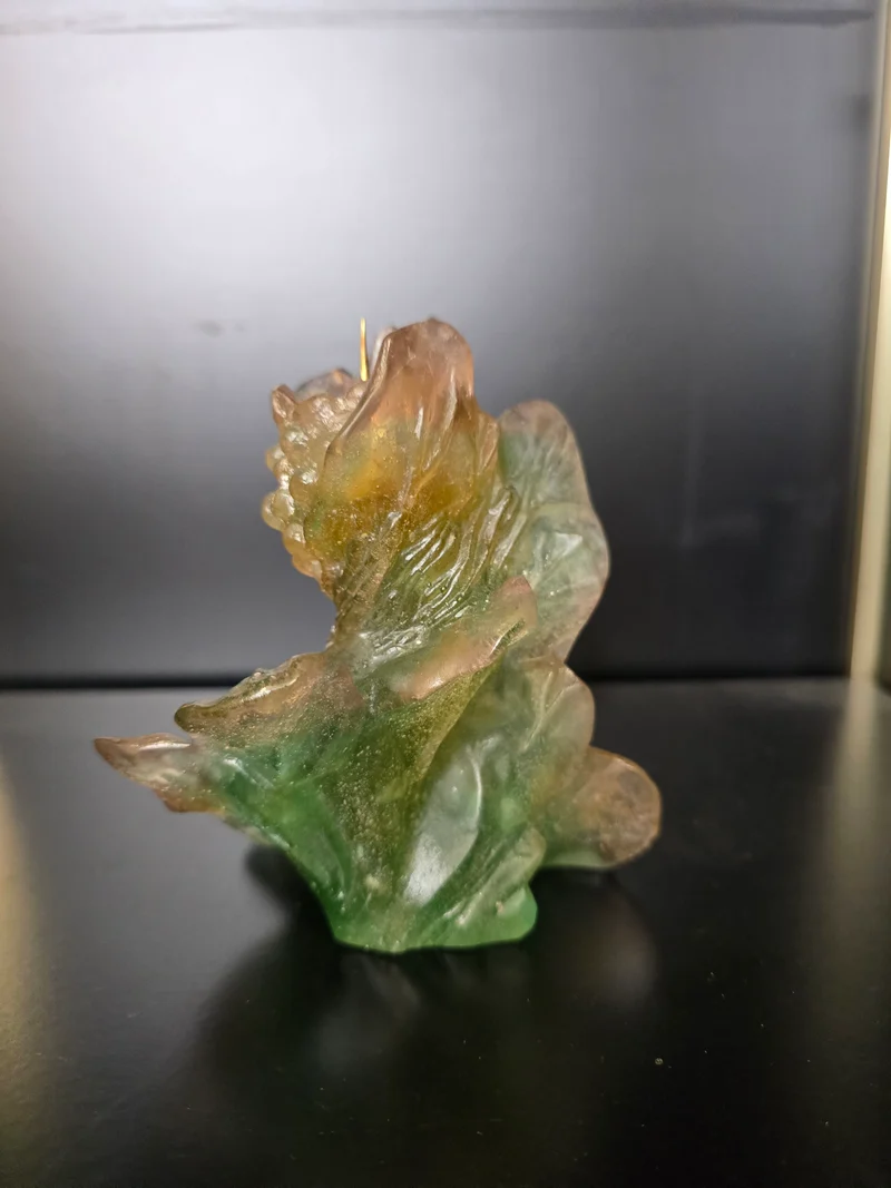 DAUM- paire de Bougeoir "Nature" 1988 pâte de verre