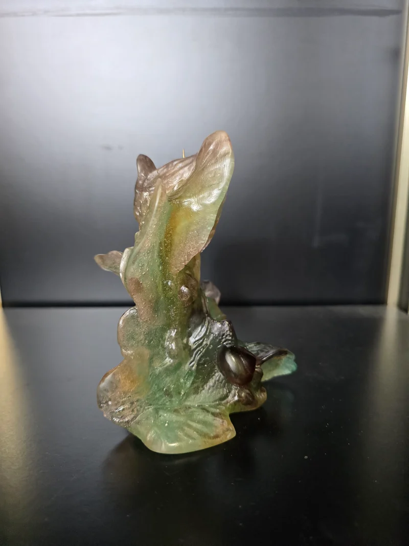 DAUM- paire de Bougeoir "Nature" 1988 pâte de verre