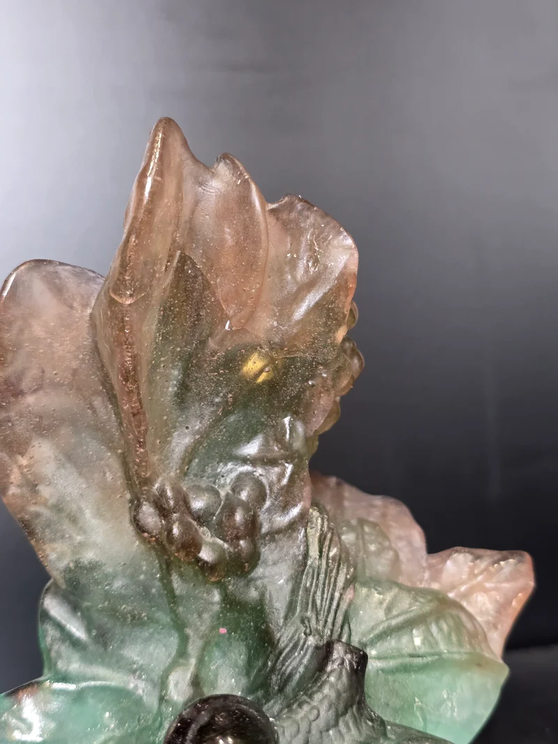 DAUM- paire de Bougeoir "Nature" 1988 pâte de verre