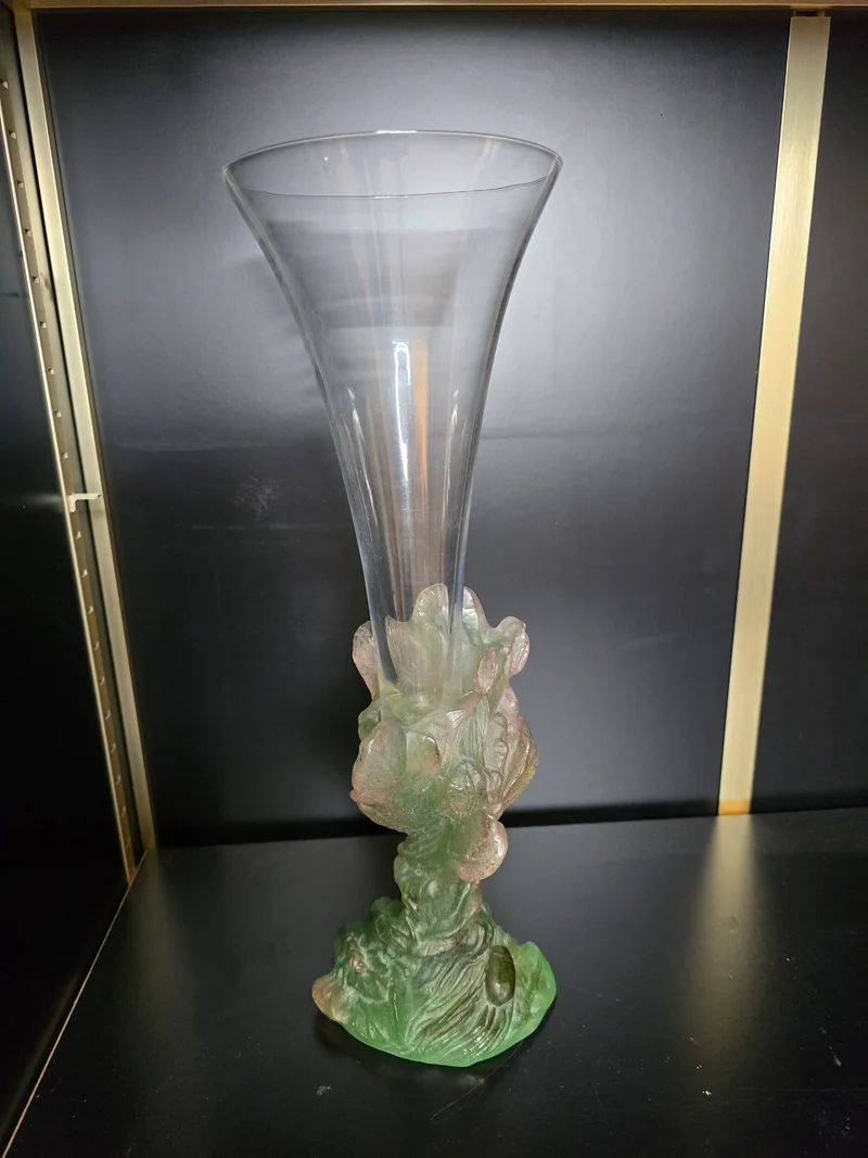 DAUM - soliflore "Nature",1988 - pâte de verre et cristal