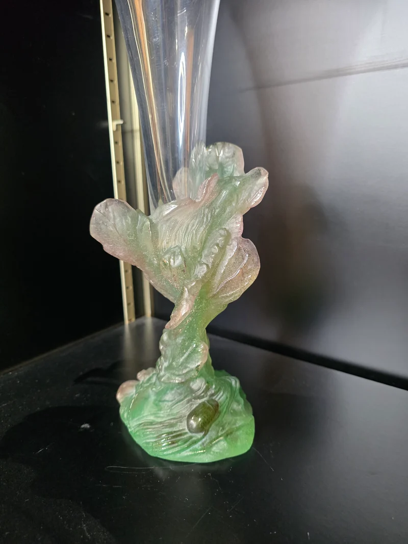 DAUM - soliflore "Nature",1988 - pâte de verre et cristal