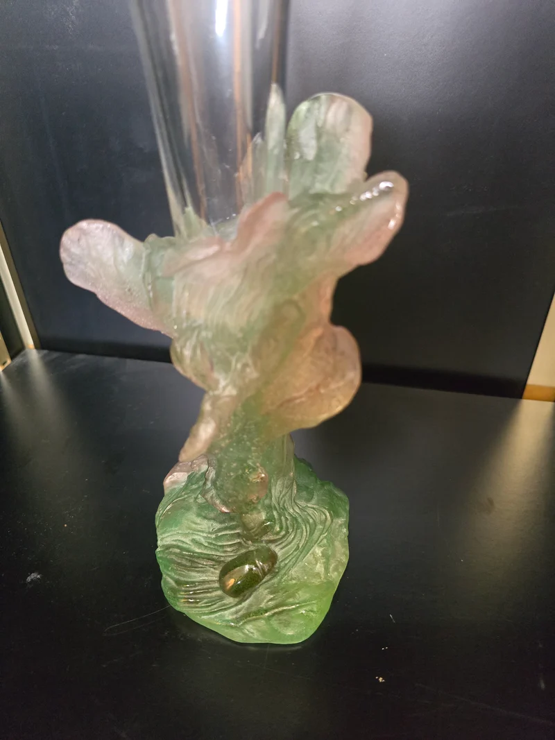 DAUM - soliflore "Nature",1988 - pâte de verre et cristal