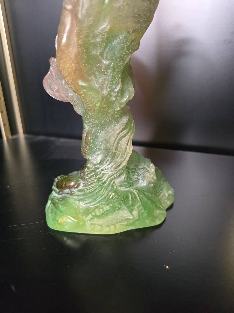 DAUM - soliflore "Nature",1988 - pâte de verre et cristal
