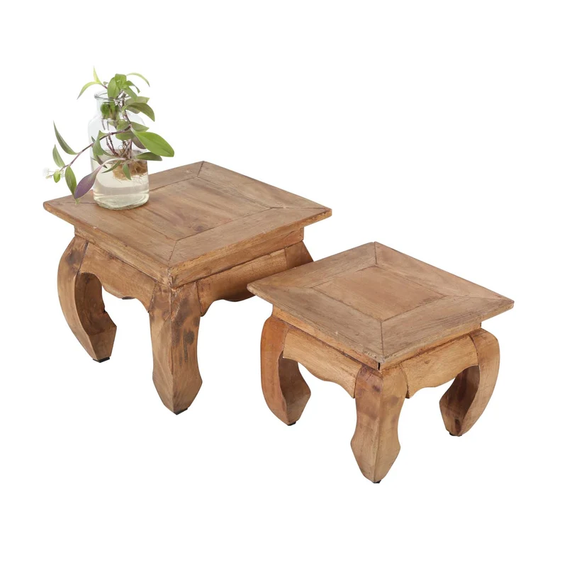 Tables à opium orientales naturelles lot de 2