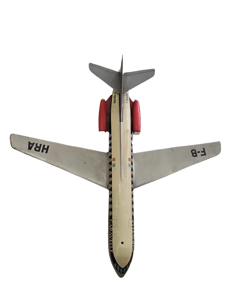Avion maquette vintage "Caravelle" en métal – modèle Artois F-BHRA