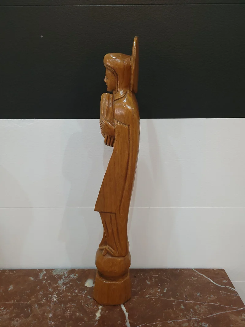 Sculpture religieuse en bois sculpté – Vierge à l’Enfant