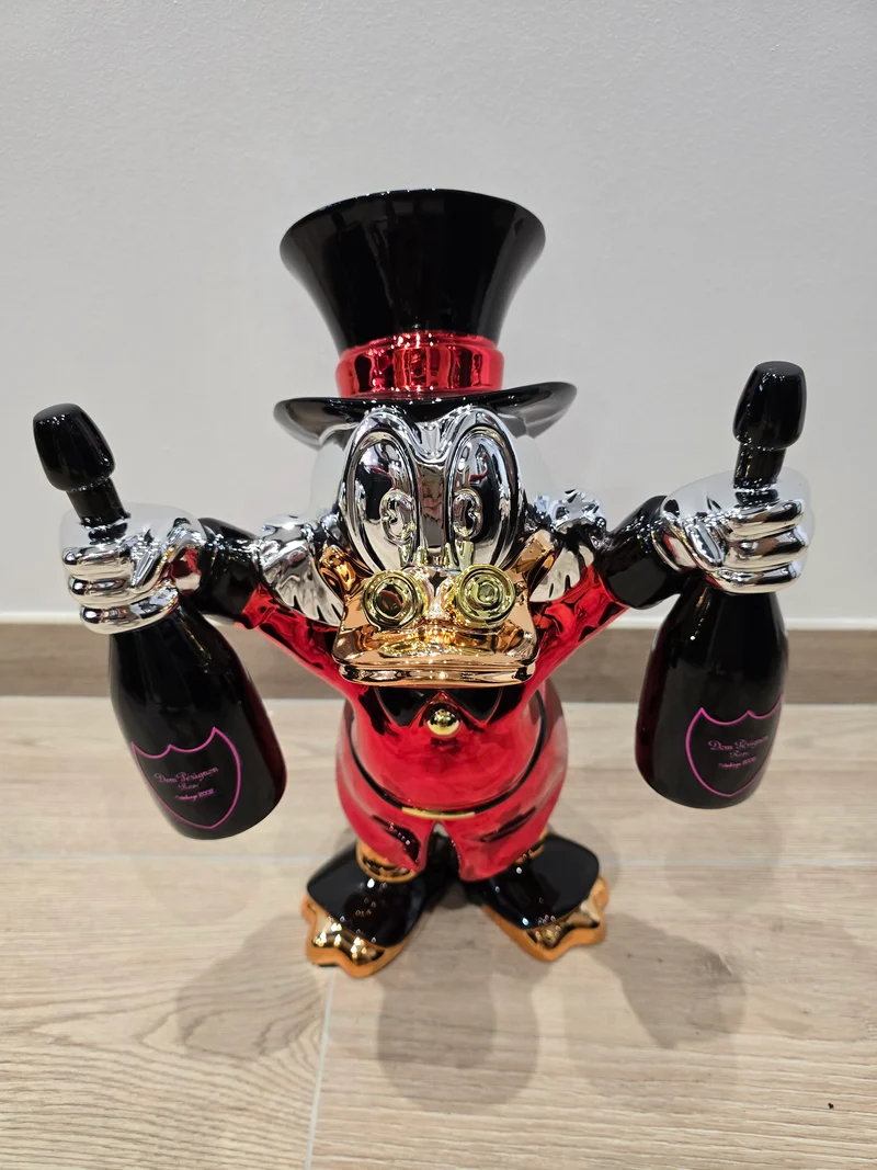Sculpture Picsou Dom Perignon - pop art - 40 cm