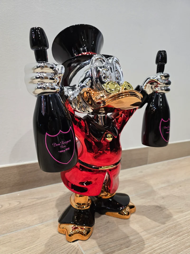 Sculpture Picsou Dom Perignon - pop art - 40 cm