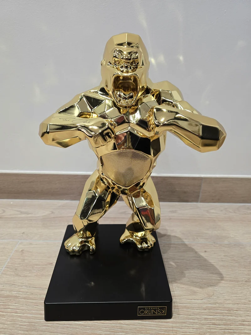 Enceinte Bluetooth Richard Orlinski – Gorilla Gold Edition – Série Limitée CGS 0275 - Valise Orlinski