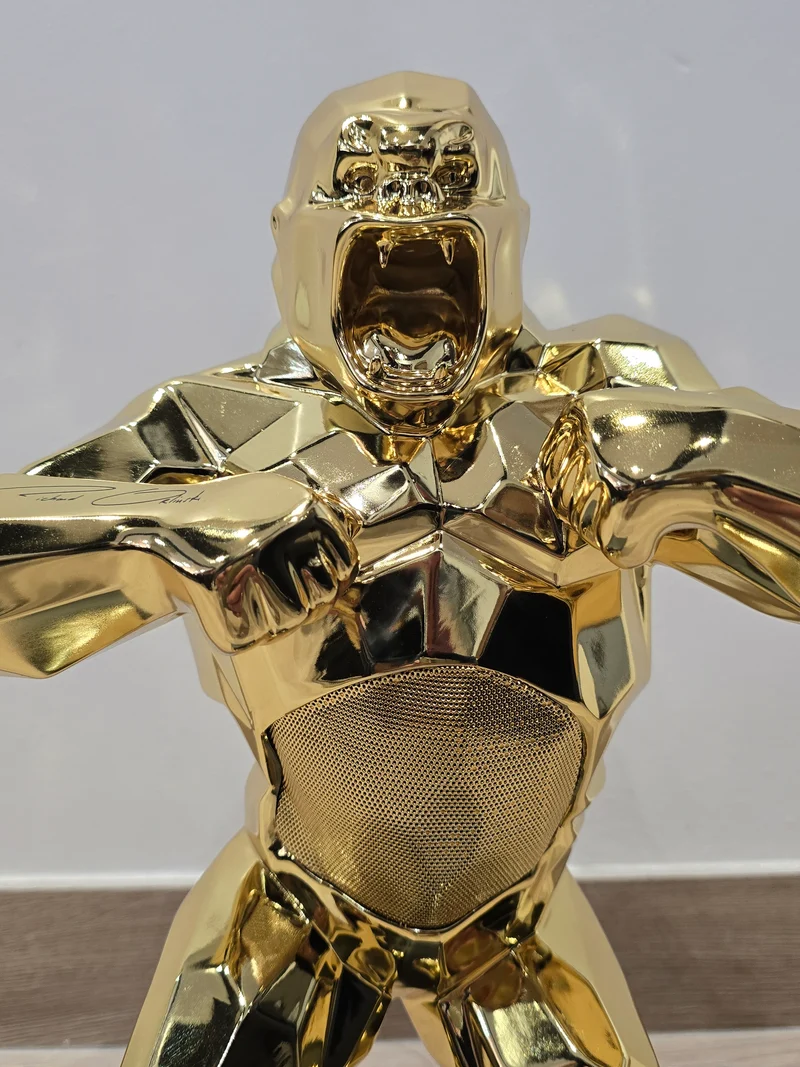 Enceinte Bluetooth Richard Orlinski – Gorilla Gold Edition – Série Limitée CGS 0275 - Valise Orlinski