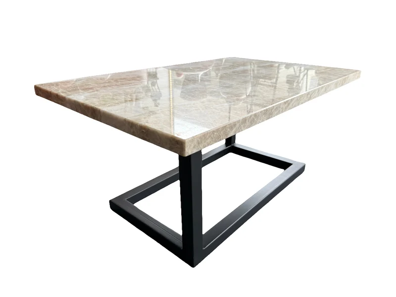 Table basse contemporaine en granite (taj mahal) et métal – Pièce unique d’artisan - 2025