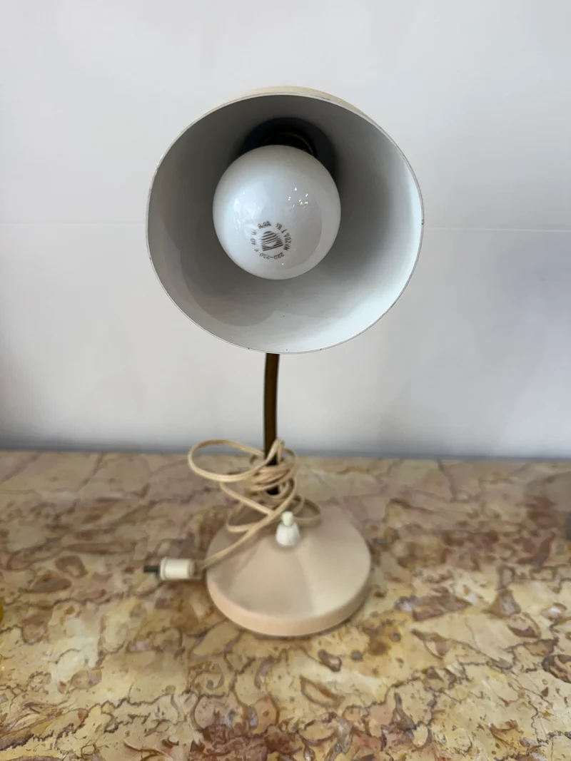 Lampe de bureau articulée beige – Design vintage années 70/80