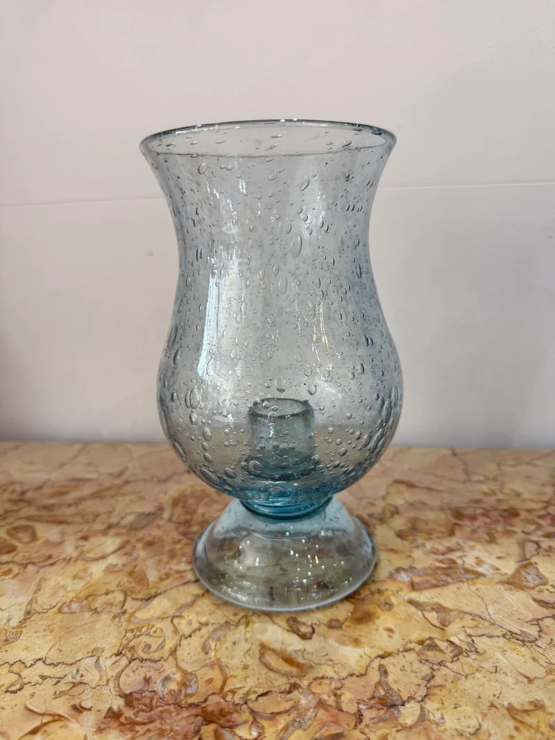 Photophore / bougeoirs en verre bullé soufflé – 1970/80’s