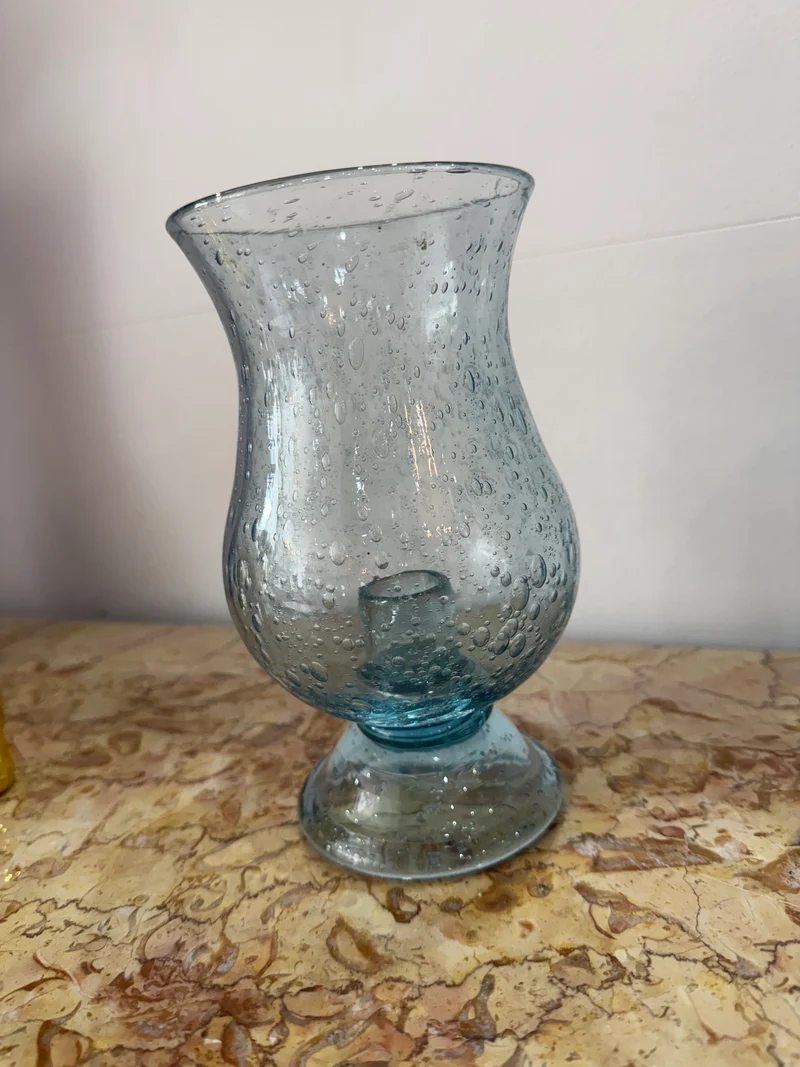 Photophore / bougeoirs en verre bullé soufflé – 1970/80’s