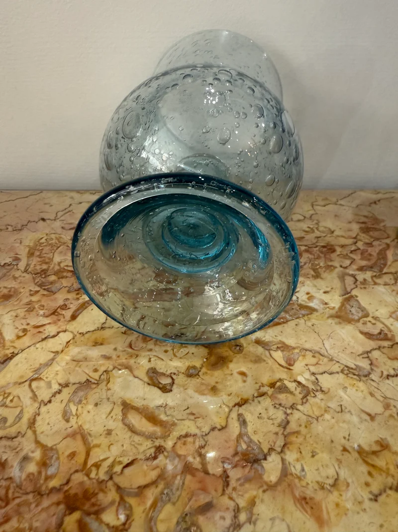 Photophore / bougeoirs en verre bullé soufflé – 1970/80’s