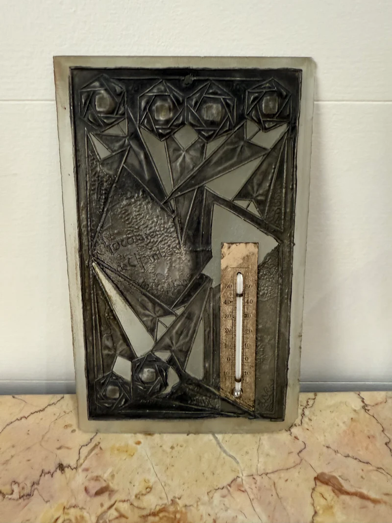 Plaque murale thermomètre en verre et métal vintage – Chocolaterie de Chambéry
