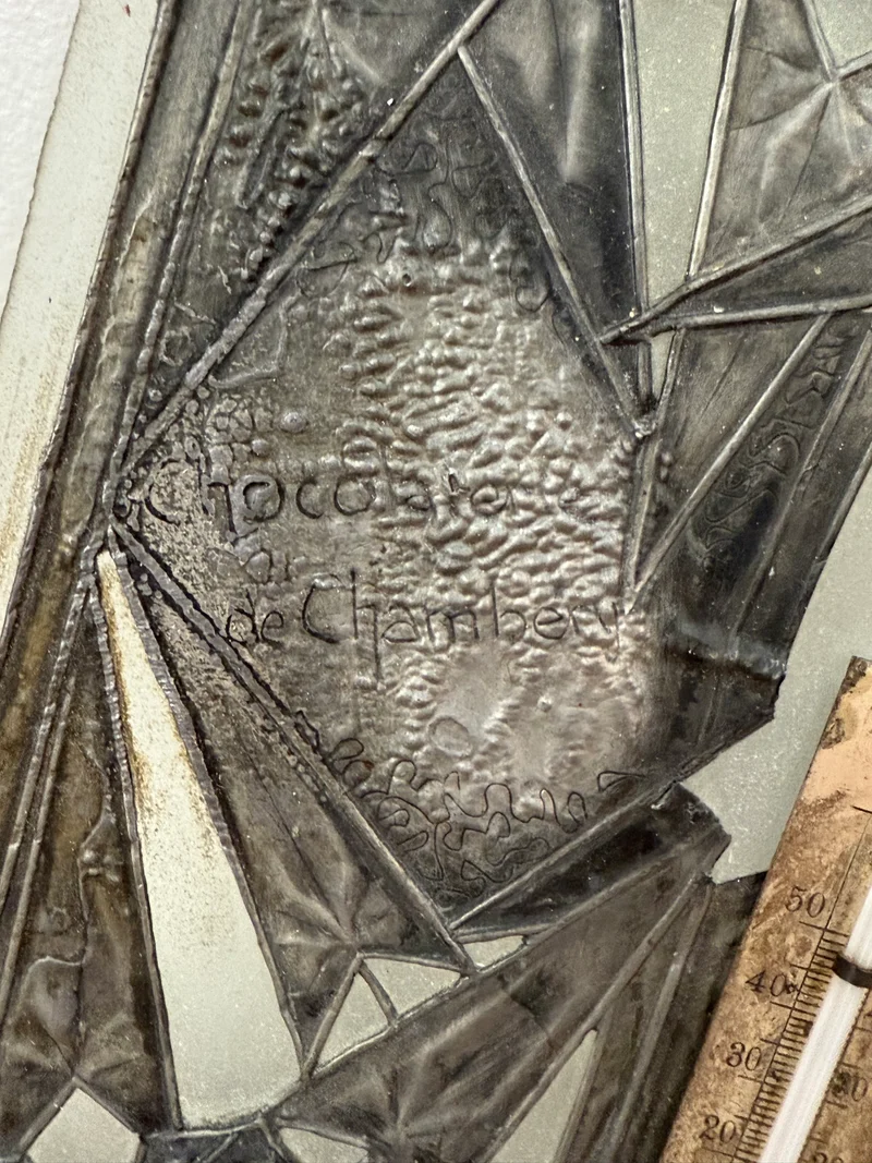 Plaque murale thermomètre en verre et métal vintage – Chocolaterie de Chambéry